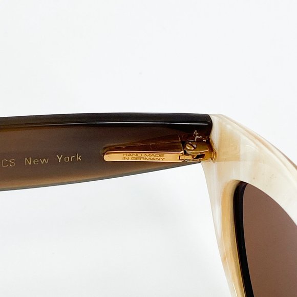 MORGENTHAL FREDERICS Stephanie REAL Buffalo Horn Cat Eye Sunglasses Brown Frames - Picture 7 of 15